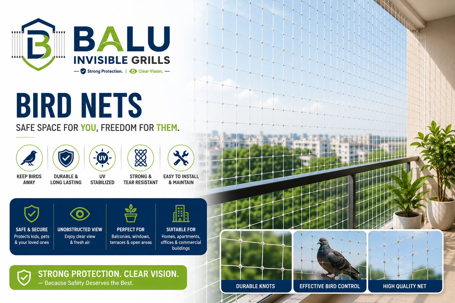 Safety nets and mosquito mesh solutions